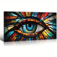 Colorful Abstract Evil Eye Design Wall Art canvas office home room framed 120x60cm