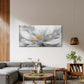 Abstract White Lotus Gold Flower Wall Art Canvas Office Home Framed 120x60cm