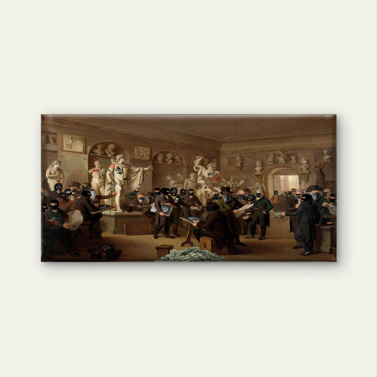 Museum Heist Street Art Wall Art Canvas Office Home Room Framed 80x45cm
