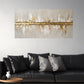 Abstract Gray & Yellow Modern Brushstroke Painting Wall Art wall canvas office home room framed 120x60cm