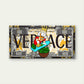 Rich Duck Currency Pattern Wall Art Canvas Office Home Room Framed 80x45cm