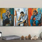 3pcs Striped Shirt Man Painting Metal Print Ready to Hang Art