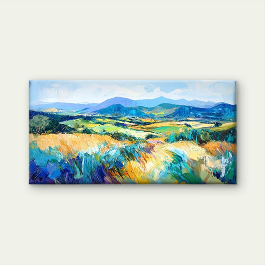 Abstract Landscape Mountain Wall Art Canvas Office Home Room Framed 80x45cm
