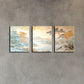 3pcs Neutral Color River Classic Design Metal Print Ready to Hang Art