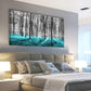 Modern Abstract Forest Black White Trees Wall Art canvas office home room framed 120x60cm