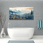 Foggy Forest Trees Mountains & Birds Wall Art canvas office home room framed 80x45cm