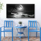 Black And White Beach Wall Art Canvas Office Home Room Framed 80x45cm