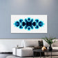 symmetrical blue and black Wall Art Canvas Office Home Room Framed 80x45cm