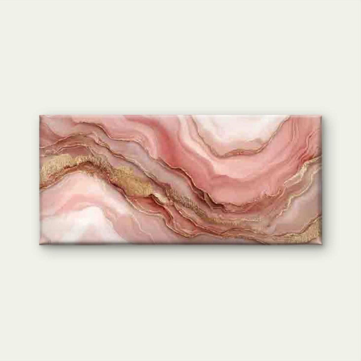 Pink Marble Pattern Wall Art Canvas Office Home Room Framed 80x45cm