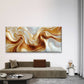 Abstract Marble-like Golden Wall Art Canvas Office Home Room Framed 80x45cm