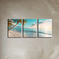 3pcs Clear Sky Beach Sunset Stunning Metal Print Ready to Hang Art