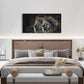 African Wild Animal Rustic Wildlife Lion Wall Art canvas office home room framed 120x60cm