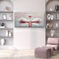 White Swans Heart Love Couple Wall Art Canvas Office Home Room Framed 80x45cm