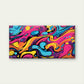 Abstract Graffiti Pop Neon Splash Wall Art Canvas Office Home Framed 80x45cm