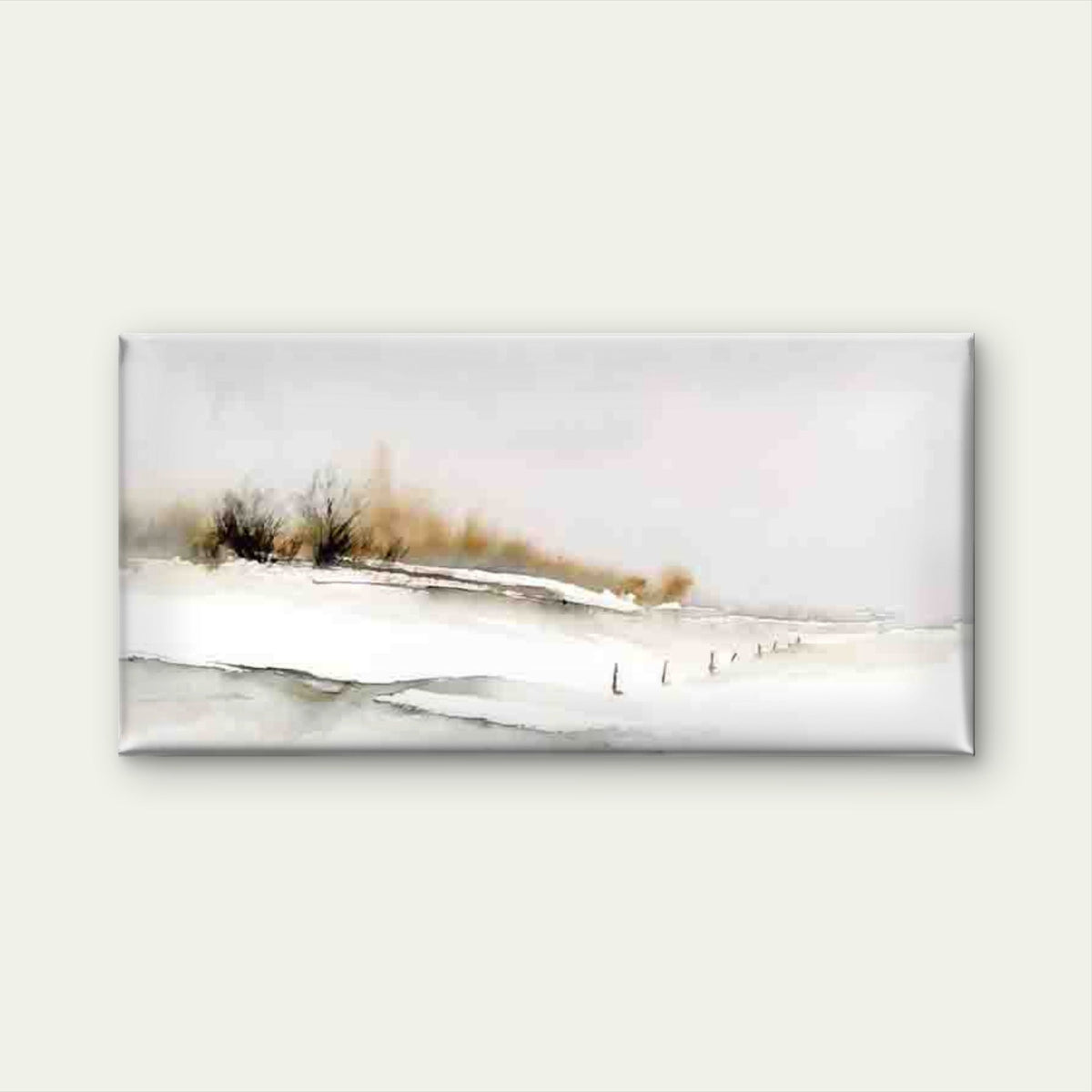 Snowy Mountain & Pine Tree Wall Art Canvas Office Home Room Framed 120x60cm