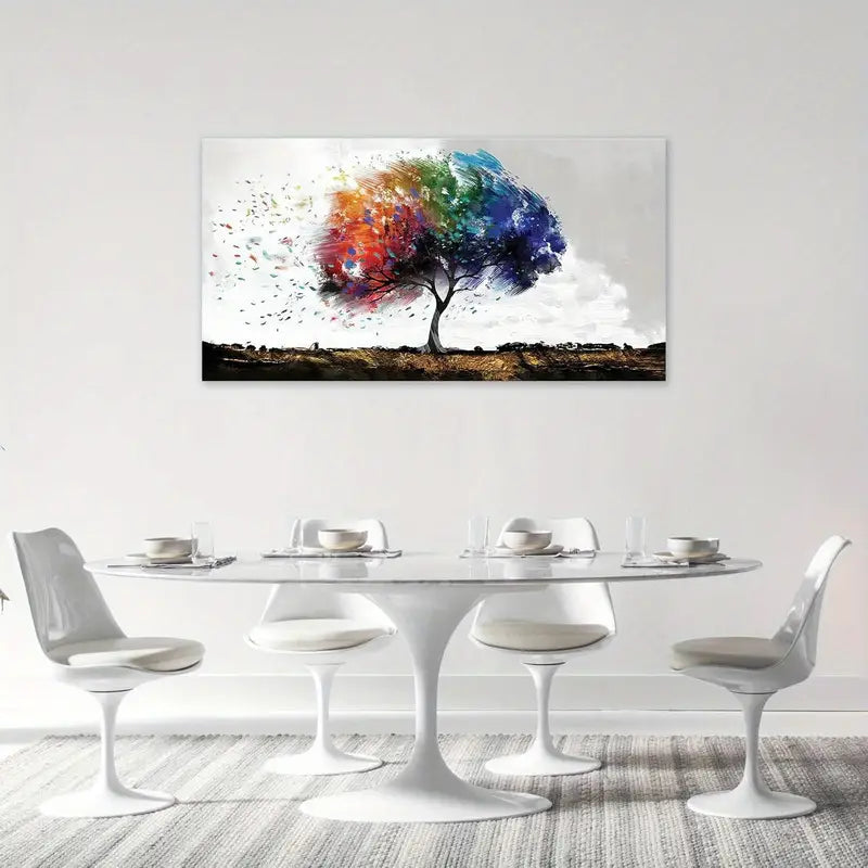 Tree Vibrant Colorful Grasses Wall Art canvas office home room framed 120x60cm
