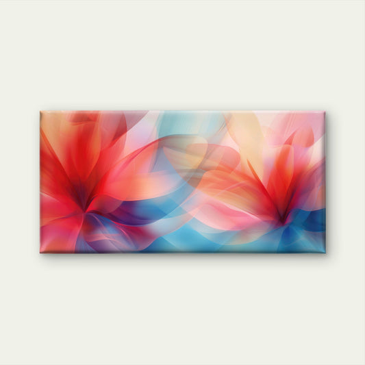 Vibrant Abstract Floral Petals Wall Art Canvas Office Home Room Framed 80x45cm