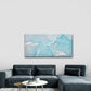 Blue & White Marble Abstract Wall Art Canvas Office Home Room Framed 120x60cm
