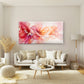 Abstract Pink Floral Watercolor Gold Sparkles Peach Wall Art Canvas Office Home Room Framed 80x45cm