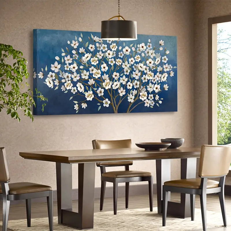 Modern Blooming Flower White Blossom Tree Wall Art canvas office home room framed 120x60cm
