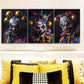 3pcs Evil Zombie Clown Metal Print Ready to Hang Art