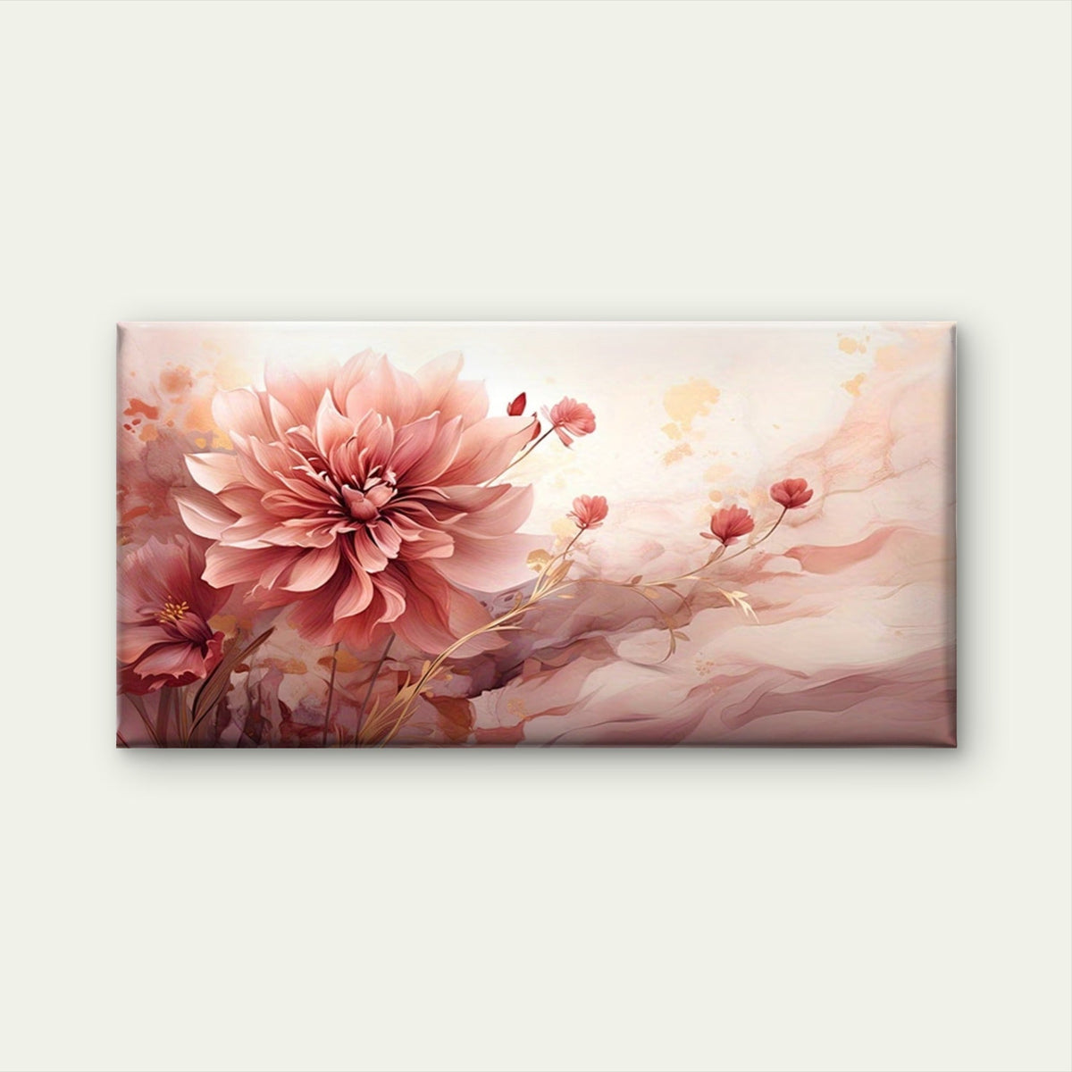 Pastel Blooms in Soft Light Wall Art Canvas Office Home Room Framed 120x60cm