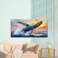 Whale Breaching At Sunset Wall Art Canvas Office Home Room Framed 120x60cm