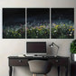 3pcs Sky Stars Meadow Flowers Boho Metal Print Ready to Hang Art