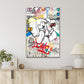Painting Of a Teddy Bear with A Splash of Graffiti Vibes Print 100% Australian Made 40x60cm Stretched Canvas Ready to Hang