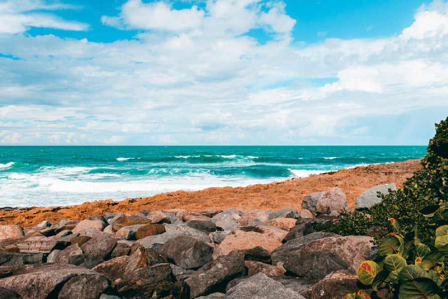 Puerto Rico Beach Views Print 100% Australian Made Stretched Canvas Ready to Hang - BC-108