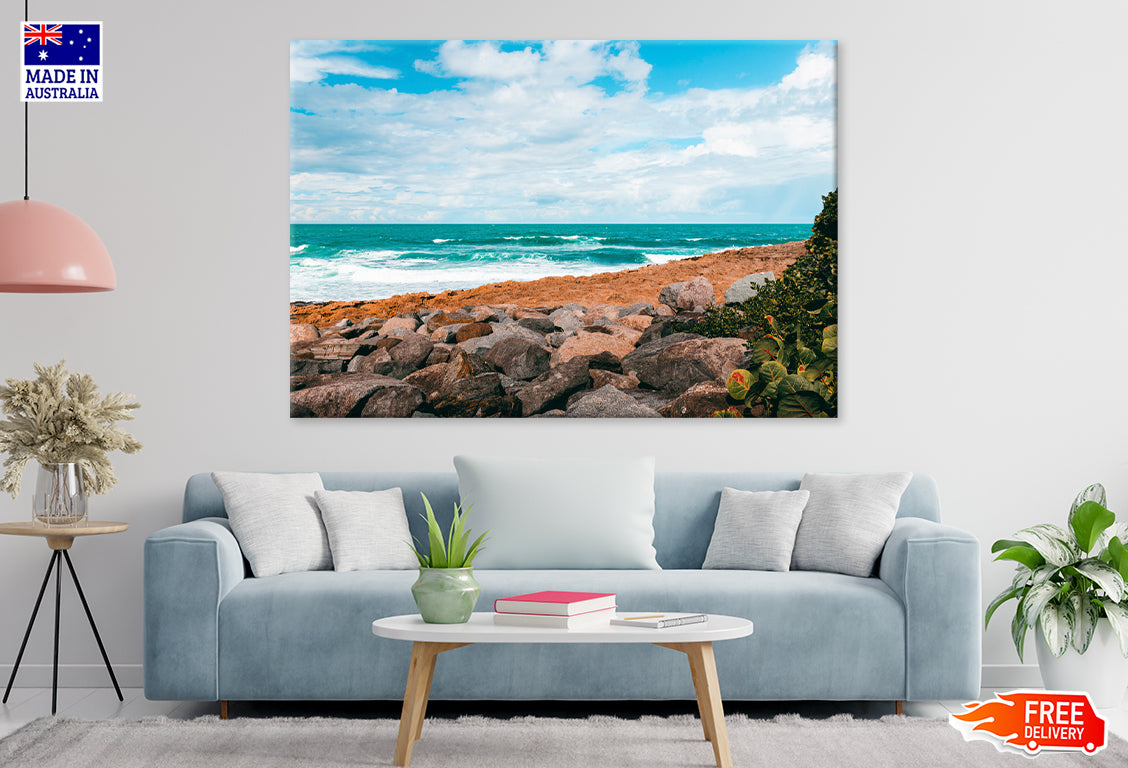 Puerto Rico Beach Views Print 100% Australian Made Stretched Canvas Ready to Hang - BC-108