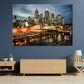 Melbourne City Evening View Print 100% Australian Made Stretched Canvas Ready to Hang - AU-108