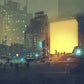 Sci-Fi Cyberpunk City Rain Wall Art Canvas Office Home Room Framed 120x60cm