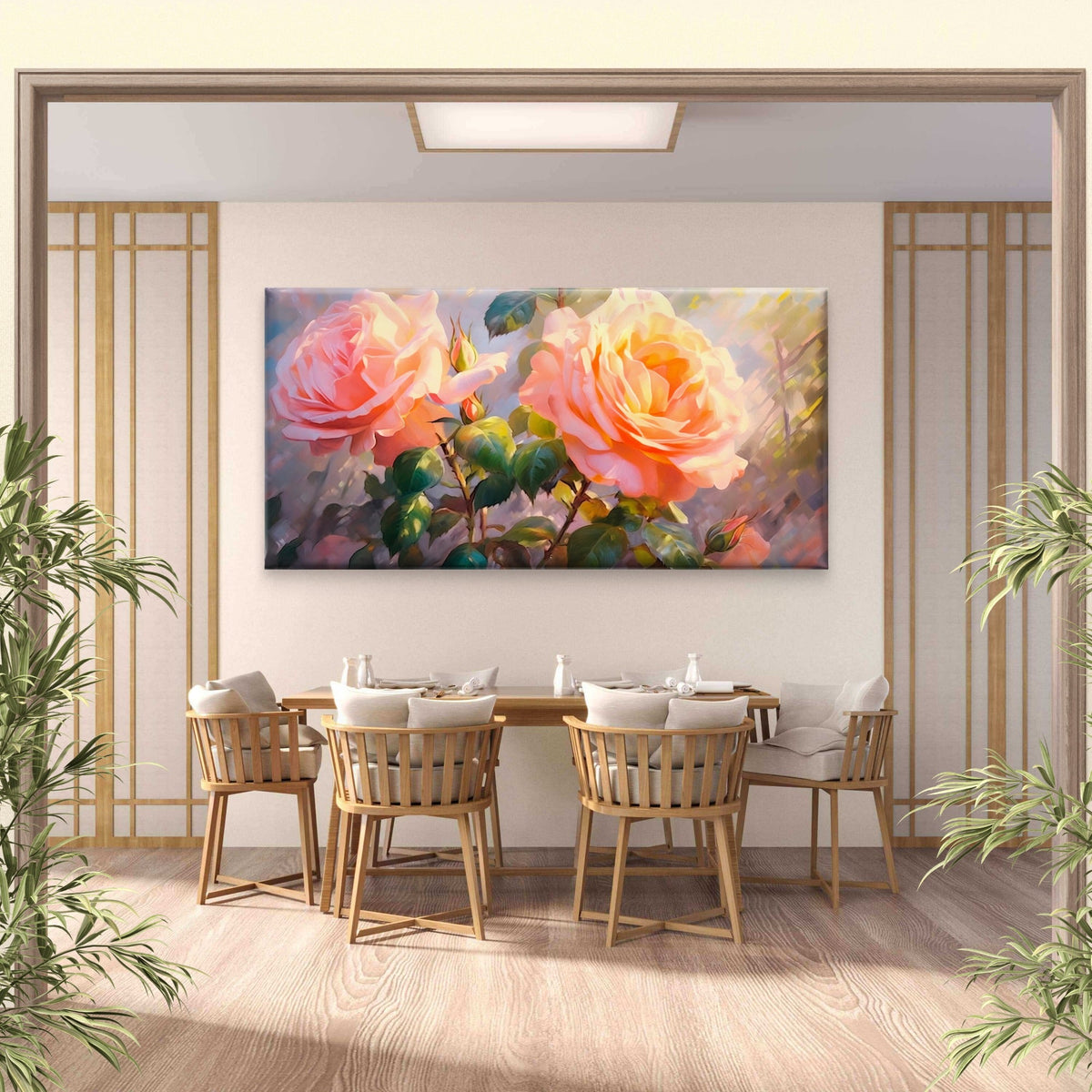 Pink Rose Flower Bouquet Wall Art Canvas Office Home Room Framed 120x60cm