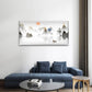 Chinese Ink Mountain Gold Deer Wall Art Canvas Office Home Room Framed 80x45cm