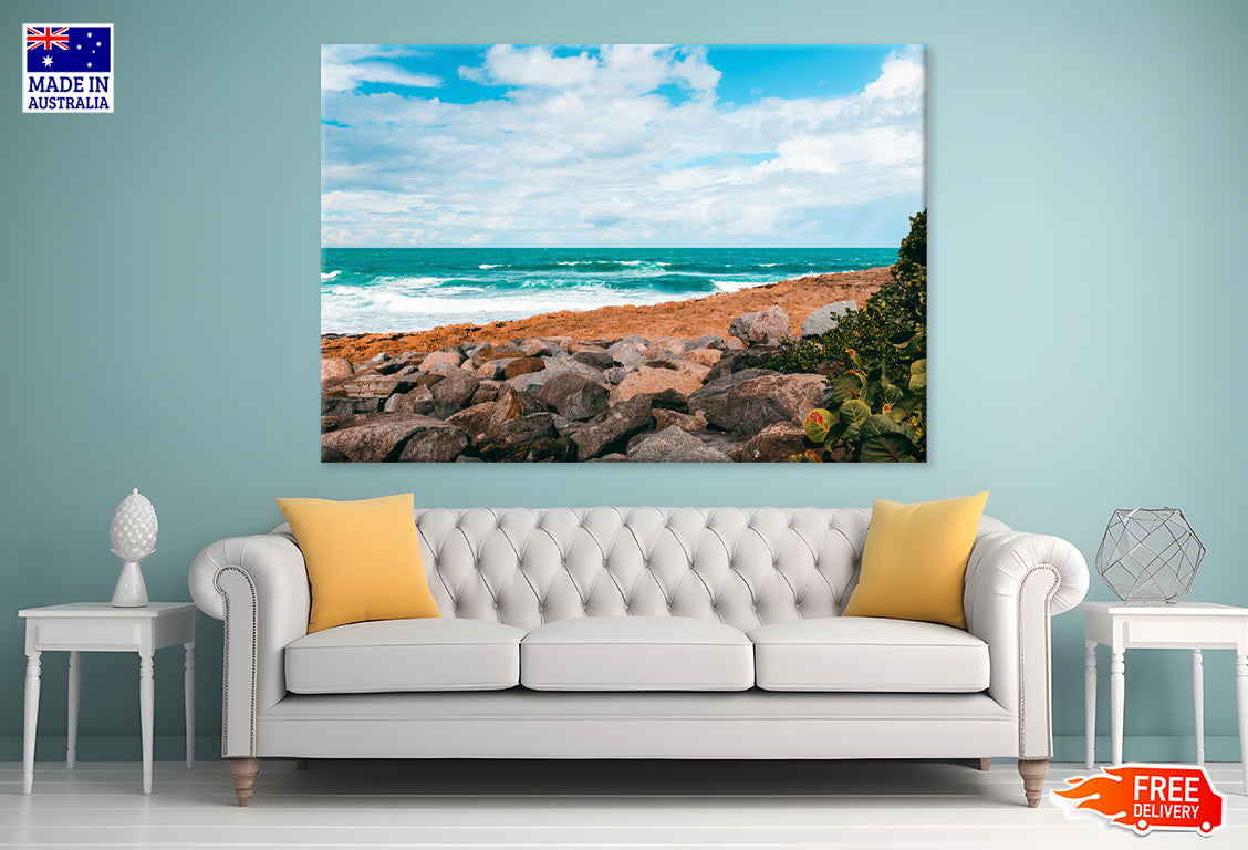 Puerto Rico Beach Views Print 100% Australian Made Stretched Canvas Ready to Hang - BC-108