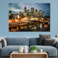 Melbourne City Evening View Print 100% Australian Made Stretched Canvas Ready to Hang - AU-108