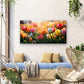 Vibrant Spring Tulip Field Garden Wall Art Canvas Office Home Framed 120x60cm