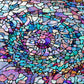 Blue Purple Mosaic Tile Style Wall Art Canvas Office Home Room Framed 80x45cm
