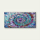 Blue Purple Mosaic Tile Style Wall Art Canvas Office Home Room Framed 80x45cm