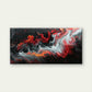 Red Black Swirling Chaos Wall Art Canvas Office Home Room Framed 80x45cm