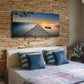 Serene Lake Rustic Pier Dock & Boat Scene Wall Art canvas office home room framed 120x60cm