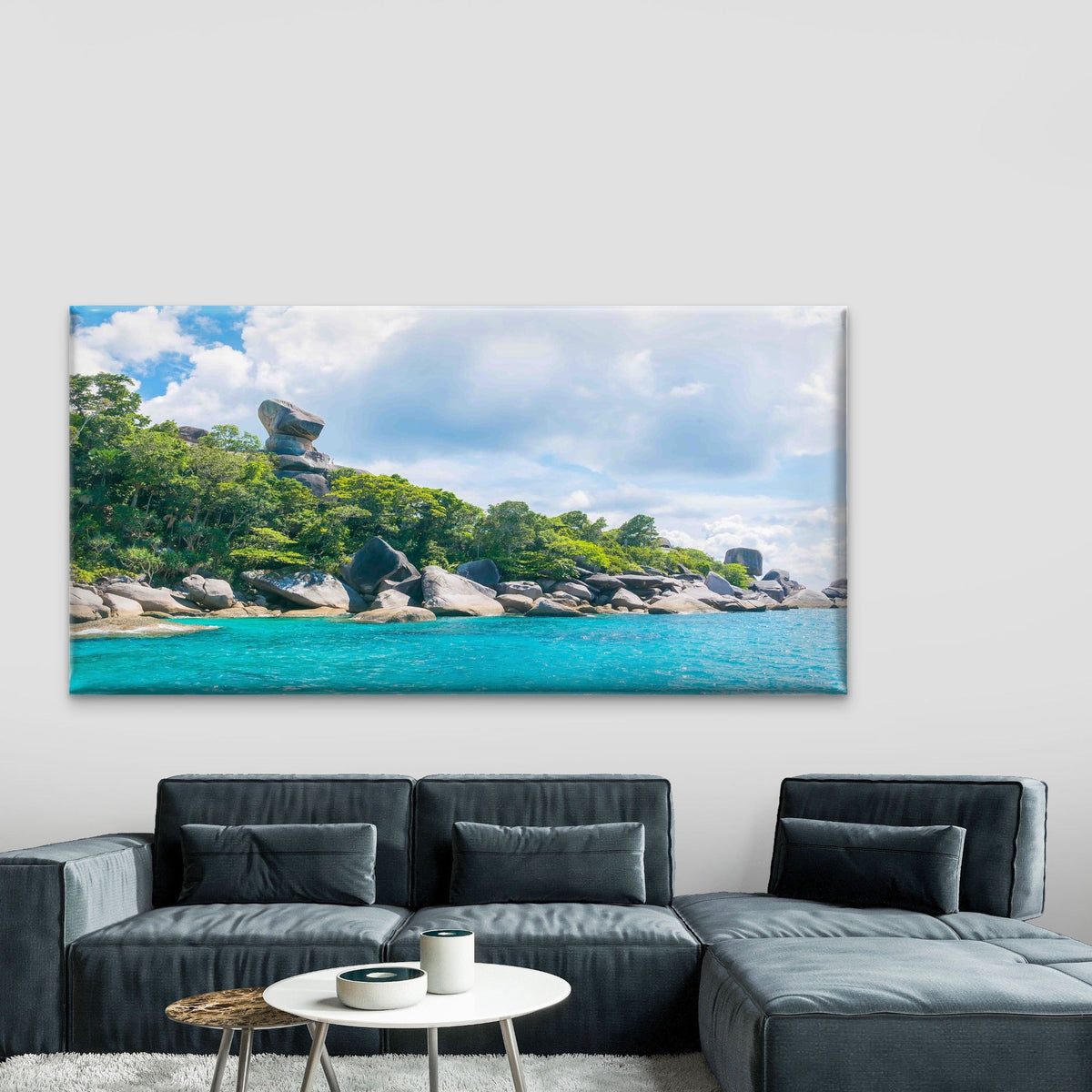 Beautiful Island Andaman Shore Wall Art Canvas Office Home Room Framed 80x45cm