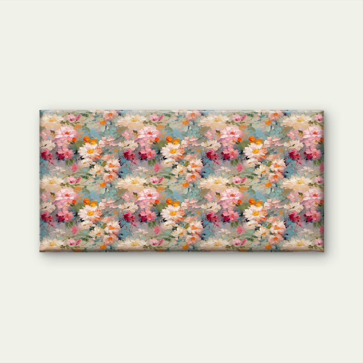Vintage Wildflower Landscape Wall Art Canvas Office Home Room Framed 80x45cm
