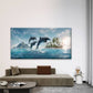 Abstract Dolphin Jumping Wall Art Canvas Office Home Room Framed 120x60cm