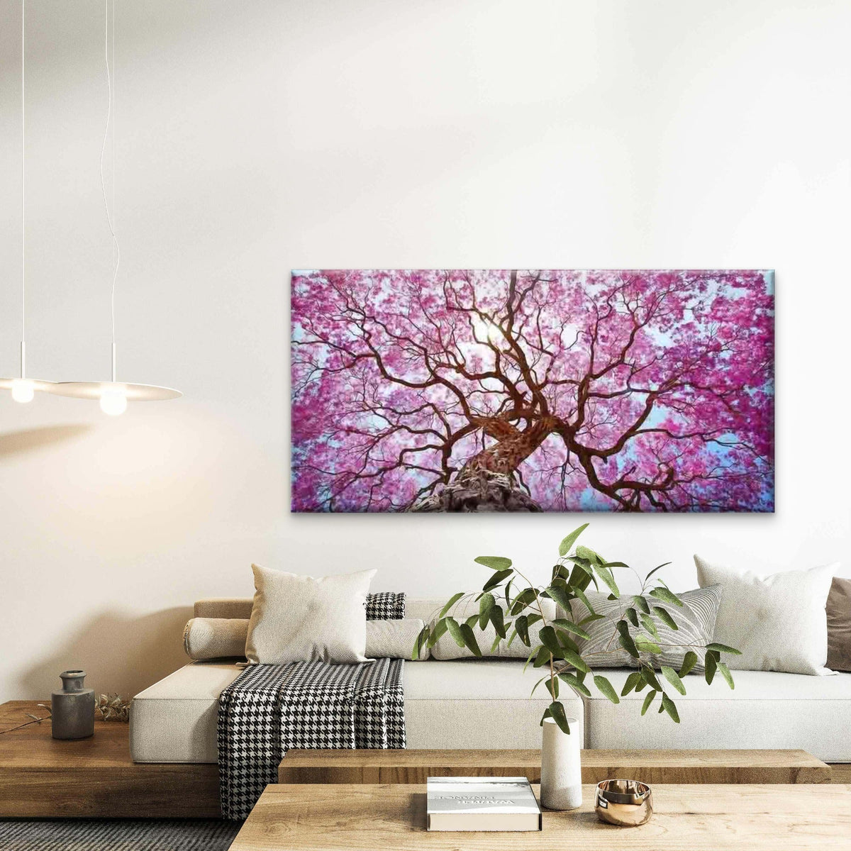 Blooming Cherry Blossom Tree Wall Art Canvas Office Home Room Framed 120x60cm