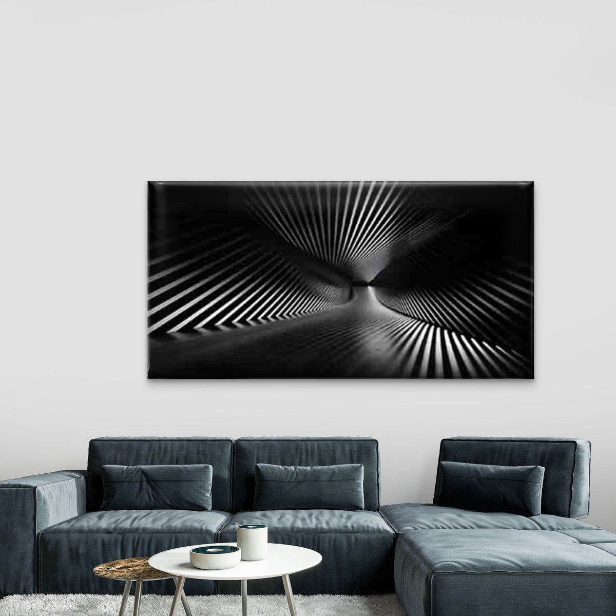 Futuristic Tunnel Pattern Wall Art Canvas Office Home Room Framed 80x45cm