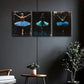 3pcs Blue Ballet Dancer Metal Print Ready to Hang Art