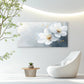 Abstract White Flowers Wall Art Canvas Office Home Room Framed 80x45cm