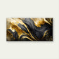 Black Gold Marble Swirl Wall Art Canvas Office Home Room Framed 80x45cm